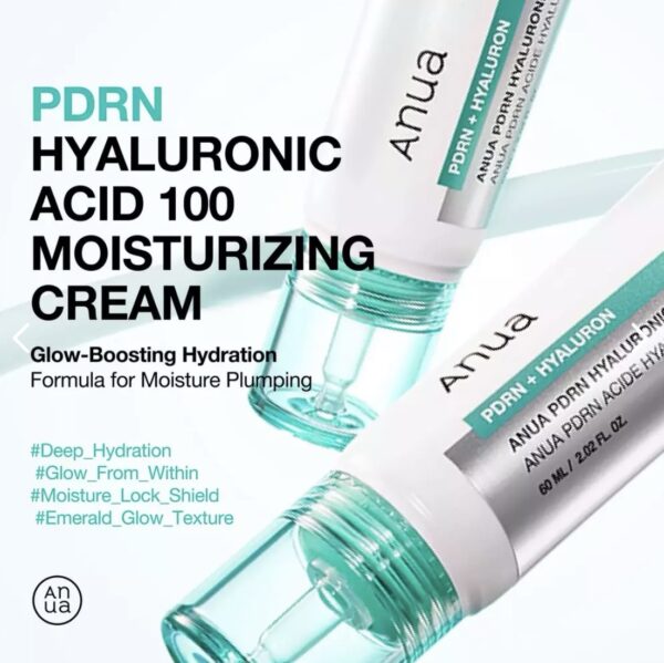 Anua - PDRN hyaluronic ácid 100 moisturizing cream x60ml - Imagen 4