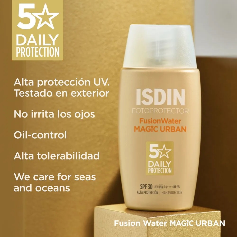 Isdin - hyaluronic concéntrate serum x30ml + protector solar fusión water mágic urban x50ml - Imagen 5