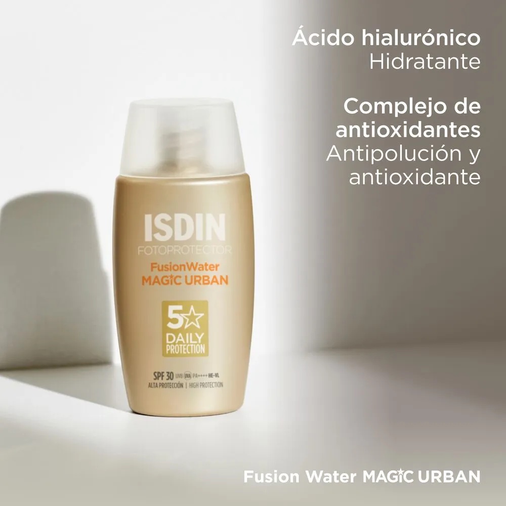 Isdin - hyaluronic concéntrate serum x30ml + protector solar fusión water mágic urban x50ml - Imagen 3