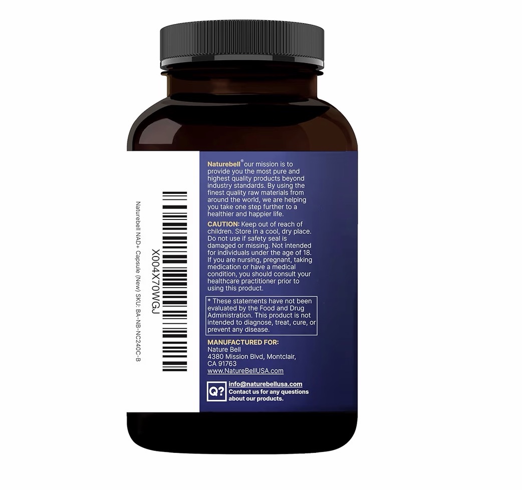 Naturebell - NAD + resveratrol + ácido hialuronico x240 cápsulas - Imagen 3