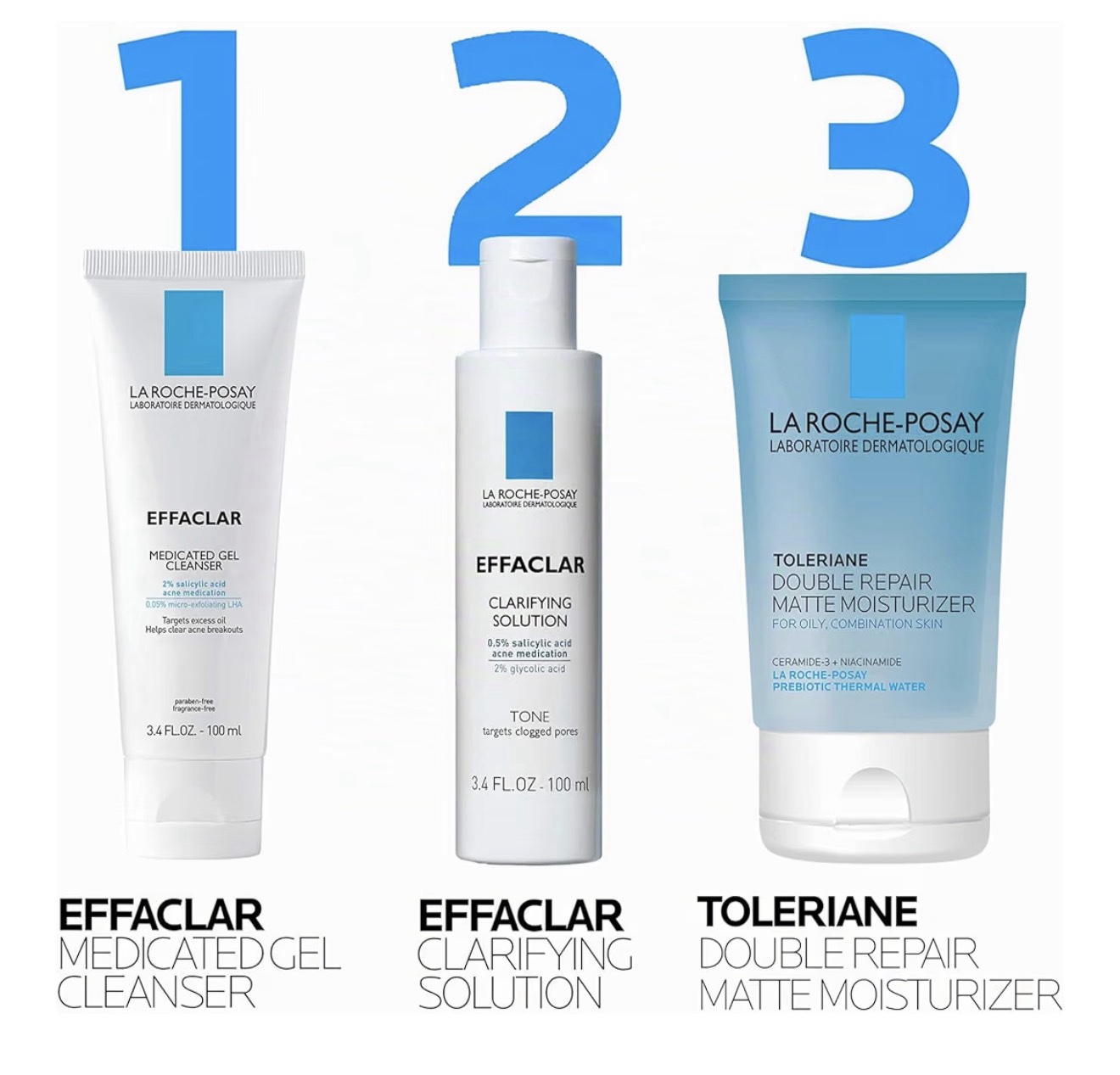 La Roche-Posay Effaclar - Kit de acné diario con limpiador, tóner e hidratante - Imagen 8