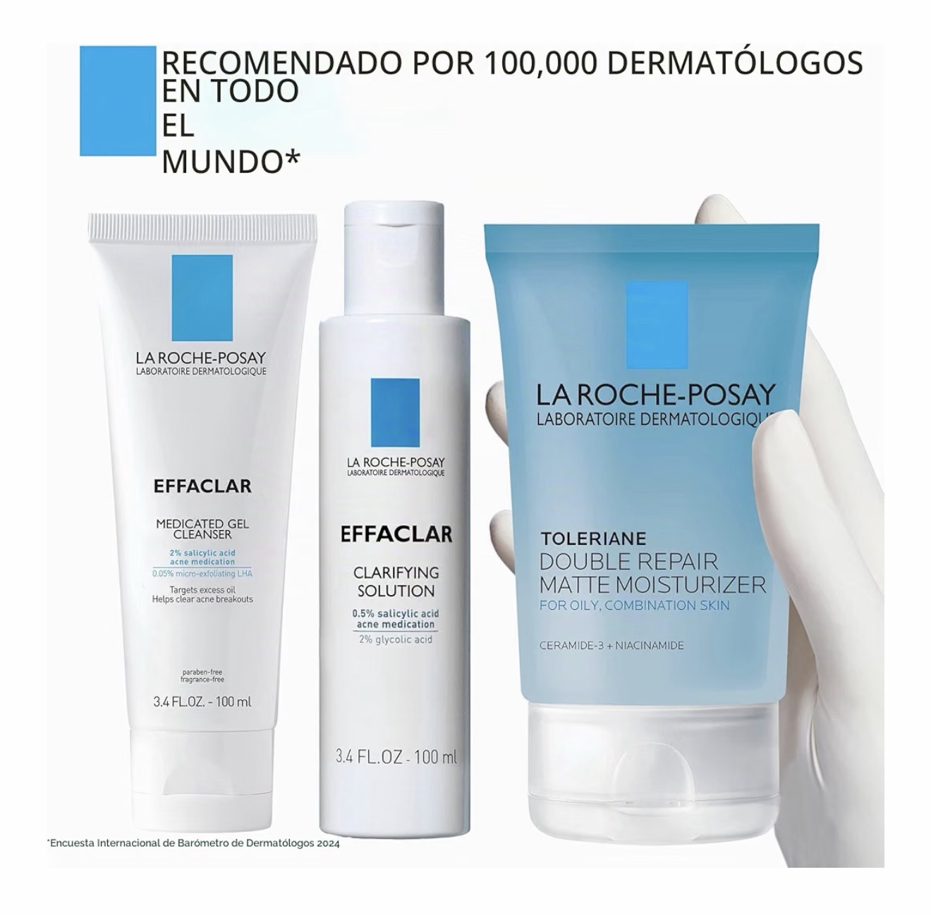 La Roche-Posay Effaclar - Kit de acné diario con limpiador, tóner e hidratante - Imagen 10