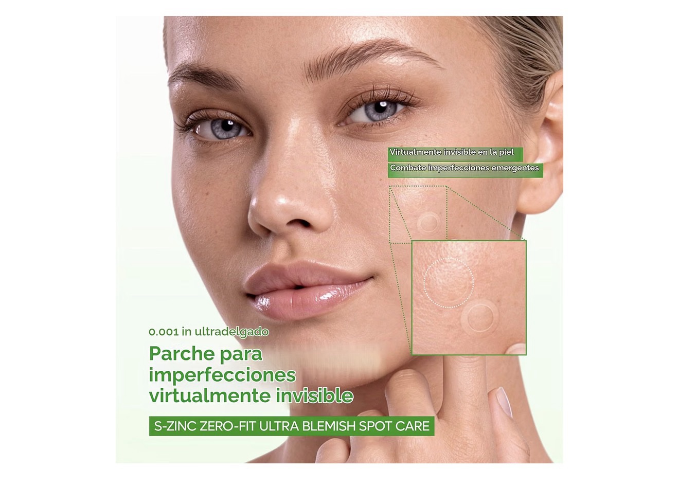Dr.Melaxin - S-ZINC ZERO-FIT - Parche de manchas ultrafinas de 0.001 in con azufre, ácido salicílico, AHA y PHA, sin costuras, para debajo del maquillaje, parches de 0.472 in x 72 - Imagen 2