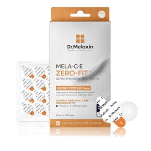 Dr.Melaxin - Mela-C·E ZERO-FIT - Parche ultra fino de 0.001 in, adhesivos invisibles para la cara con vitamina C, E y ácido ferúlico, sin costuras, para el cuidado del tono de la piel, 0.472 in x 72