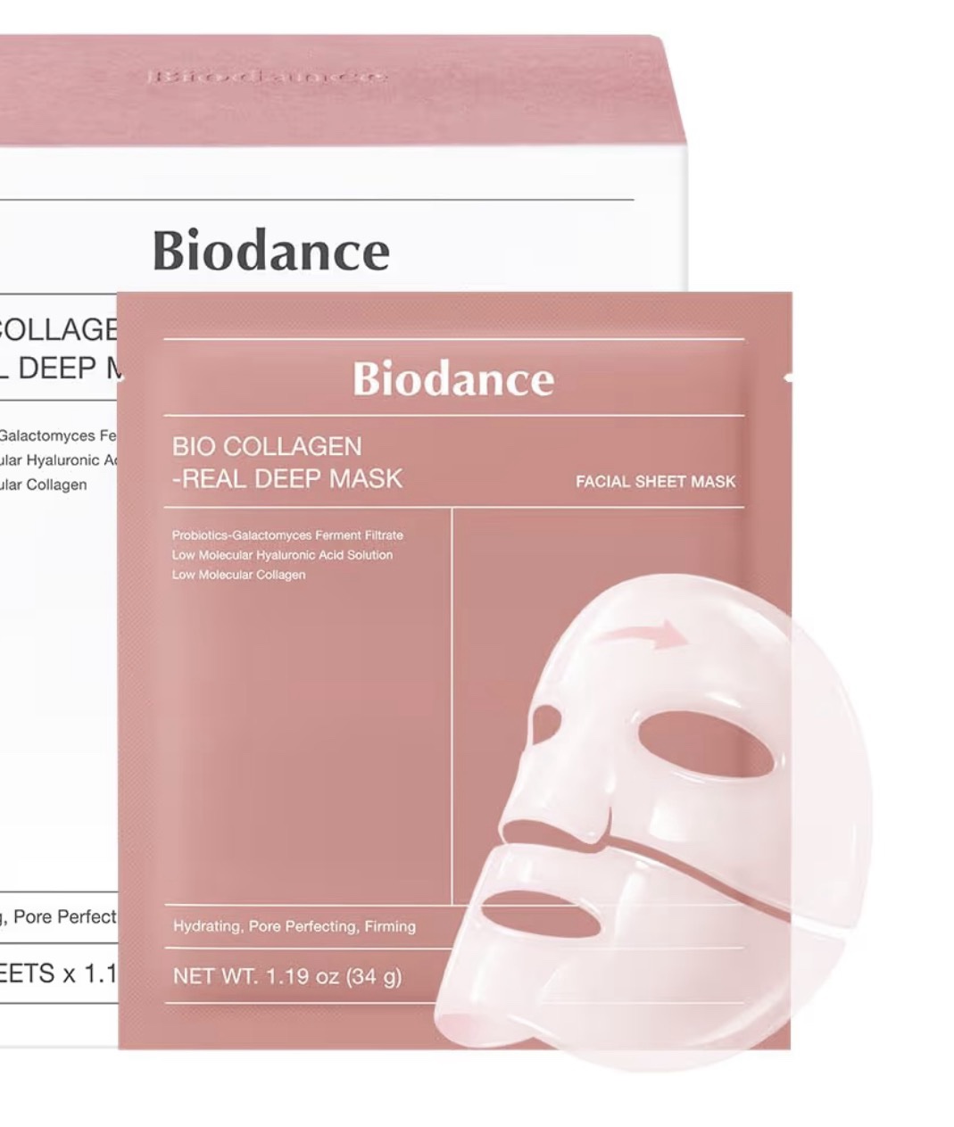 BIODANCE Máscara profunda de bio-colágeno, mascarilla facial hidratante de hidrogel durante la noche, minimización de poros, elasticidad, relleno