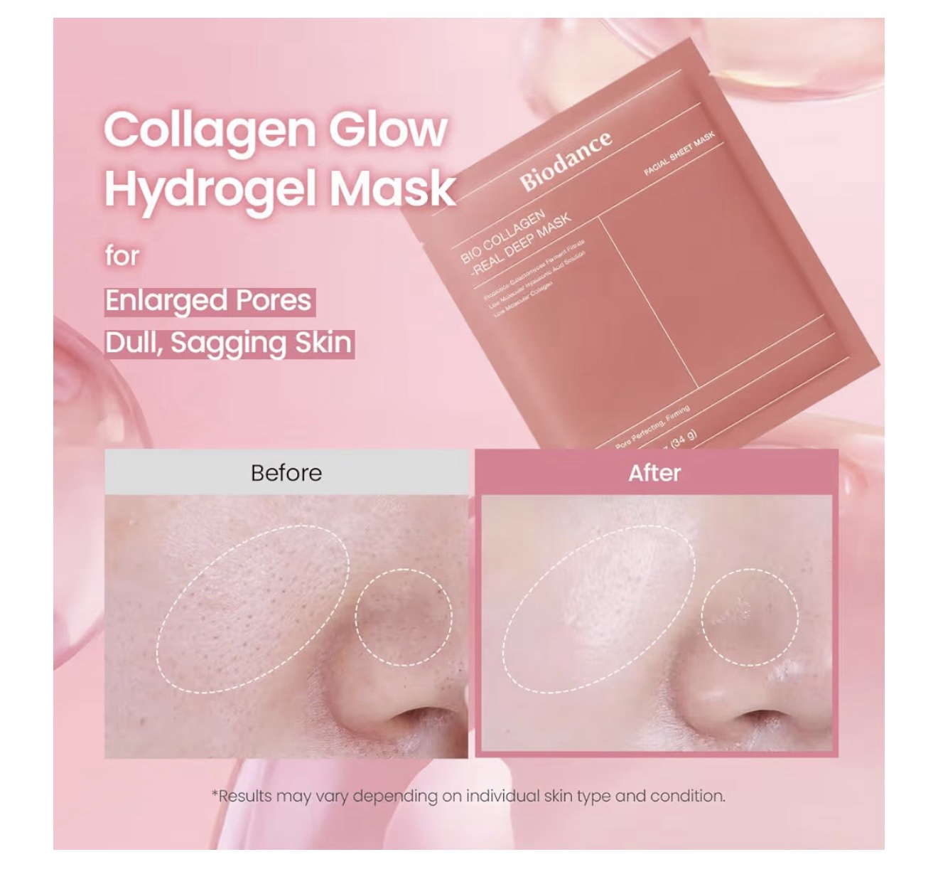 BIODANCE Máscara profunda de bio-colágeno, mascarilla facial hidratante de hidrogel durante la noche, minimización de poros, elasticidad, relleno - Imagen 3