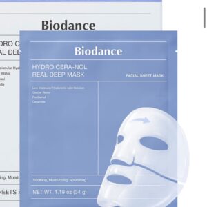 BIODANCE Hydro Cera-nol - Máscara profunda real, mascarilla hidratante de hidrogel durante la noche, hidratante, reducción del enrojecimiento, calma rápida, cuidado después del sol