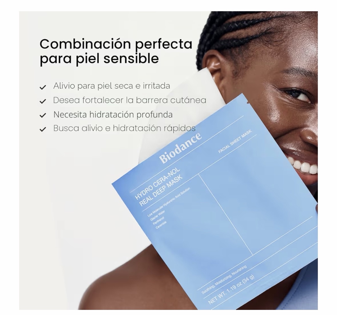 BIODANCE Hydro Cera-nol - Máscara profunda real, mascarilla hidratante de hidrogel durante la noche, hidratante, reducción del enrojecimiento, calma rápida, cuidado después del sol - Imagen 5