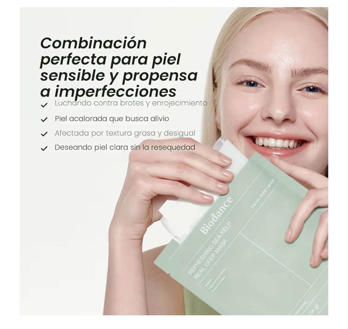 BIODANCE Máscara refrescante profunda de algas marinas, mascarilla facial de hidrogel durante la noche, calmante, control de aceite y sebo, cuidado de manchas, cuidado después del sol - Imagen 5