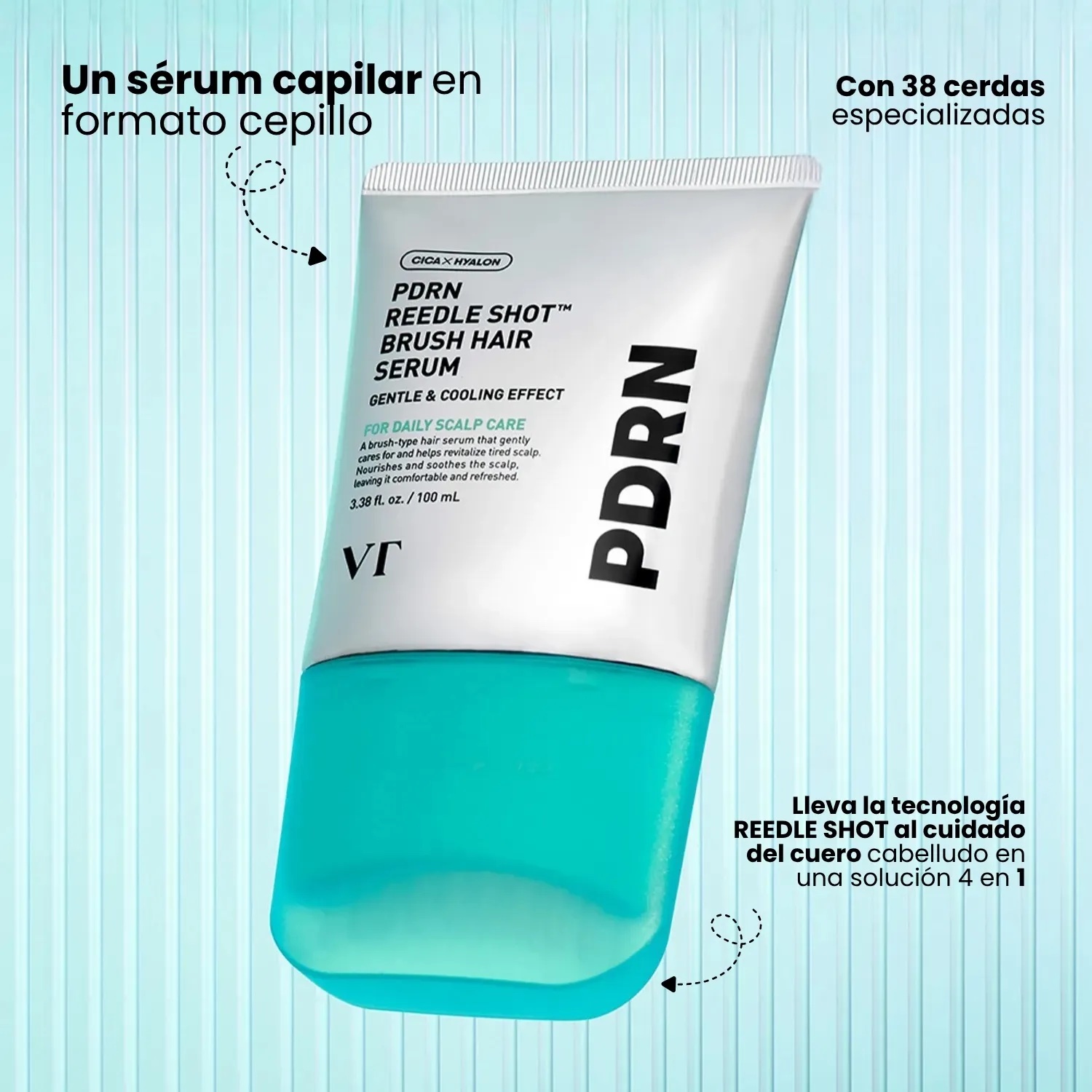 VT COSMETICS PDRN Reedle Shot Brush - Suero para el cabello, 100 ml (3.38 fl oz) - Imagen 4