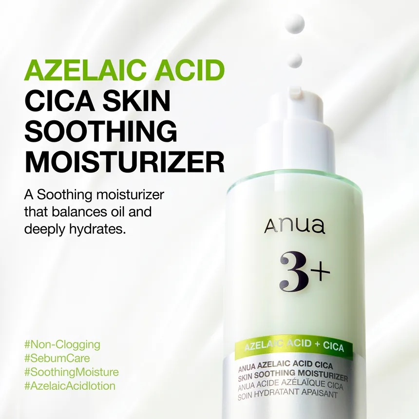 Anua - Hidratante Azelaic Acid Cica Skin Soothing Moisturizer - Imagen 5